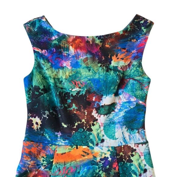 Betsey Johnson Fit & Flare Dress Women 2 Tie Dye Back Zip Party/Cocktail Stretch - Picture 3 of 7